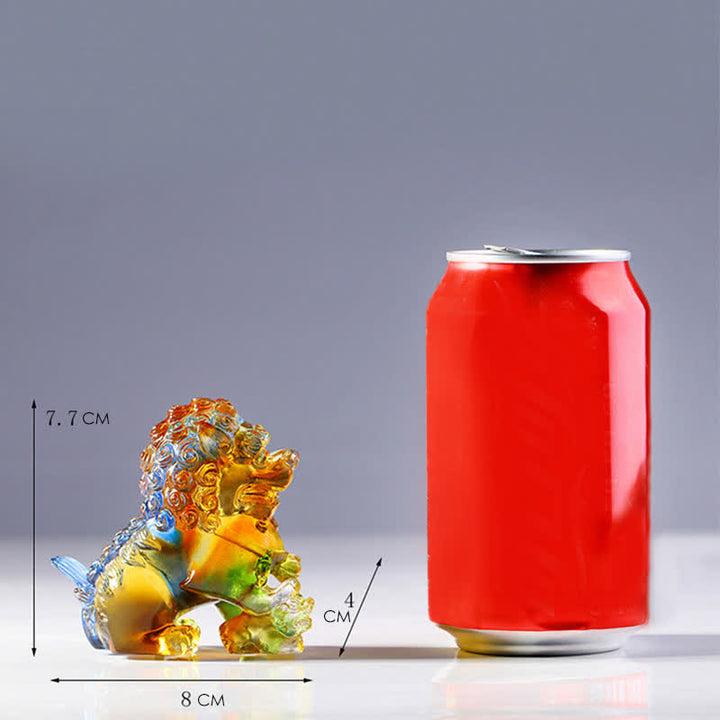 Pezzo d'arte fatto a mano in cristallo Liuli, leone, forza, decorazione per la casa e l'ufficio - image 14