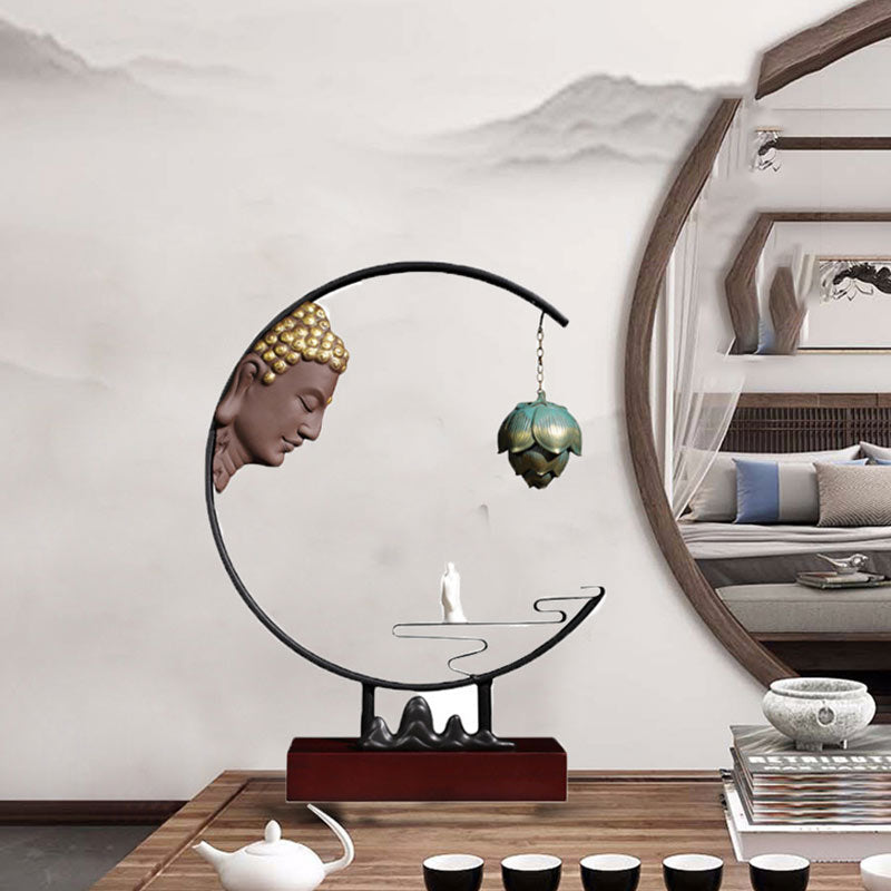 Decorazione per bruciatore di incenso sospeso Buddha Stones meditazione di loto - image 7