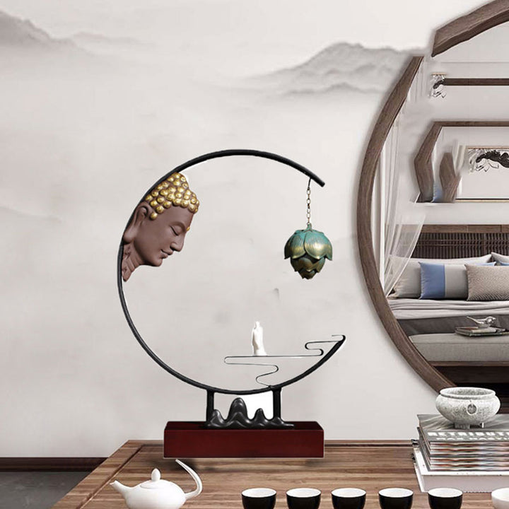 Decorazione per bruciatore di incenso sospeso Buddha Stones meditazione di loto