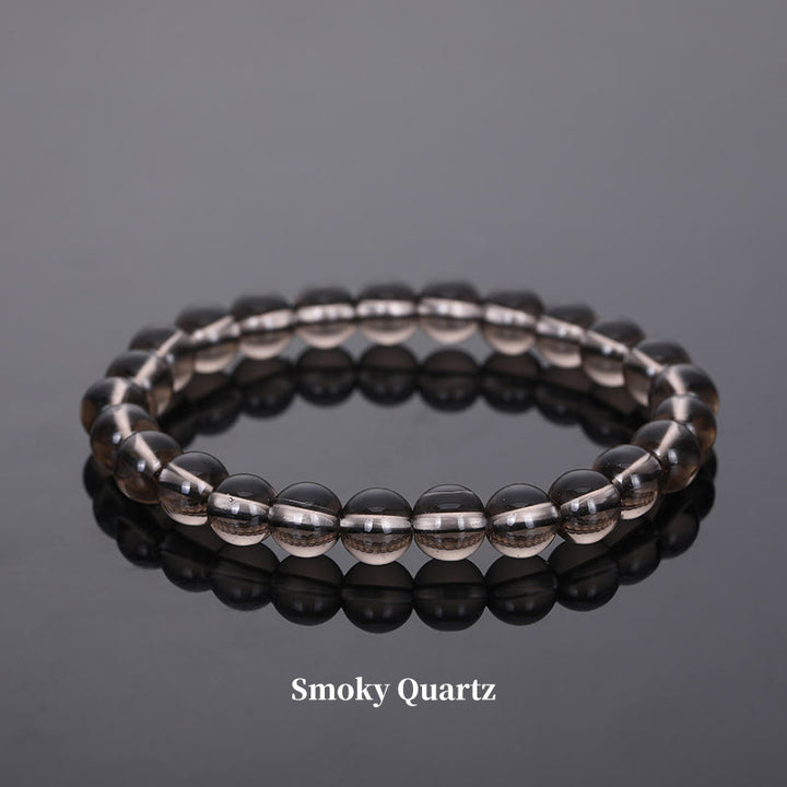 Braccialetto di perle curative in quarzo naturale Buddha Stones - 8 millimetri - Quarzo fumé - image 71