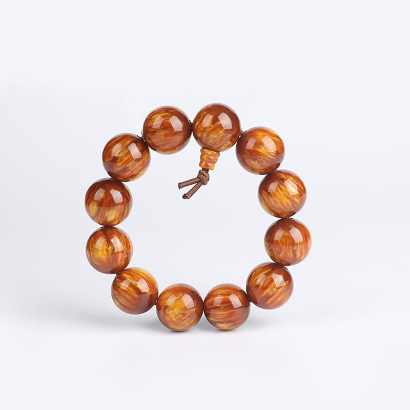 Buddha Stones Golden Sea Willow Braccialetto Mala Successo Positivo