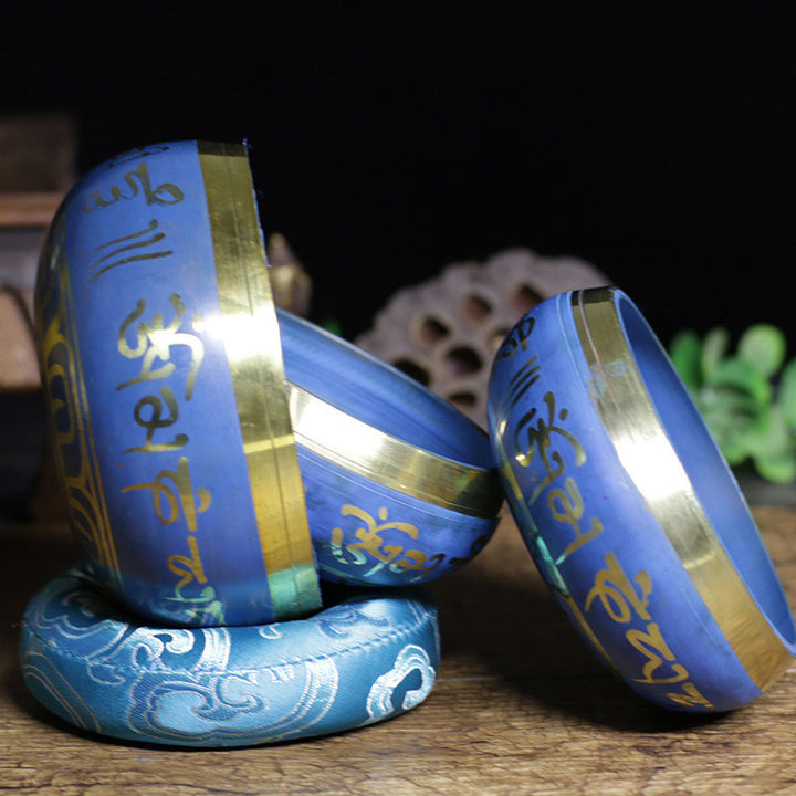 Buddha Stones Ciotola tibetana del suono realizzata a mano per il rilassamento Meditazione Preghiera Set di ciotole canore