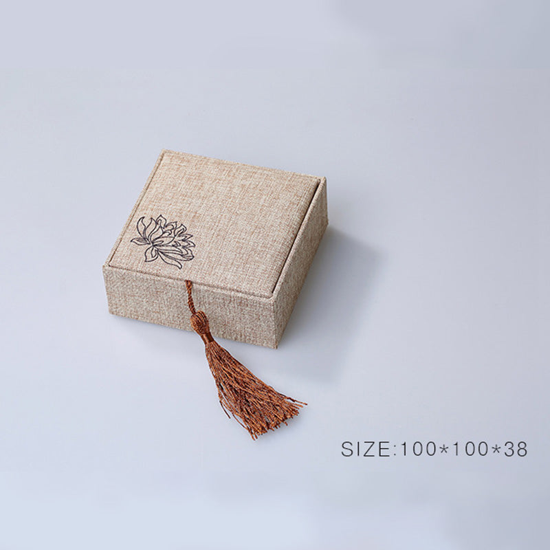 Scatola portaoggetti per gioielli con motivo a loto Buddha Stones , scatola regalo con nappe - image 8