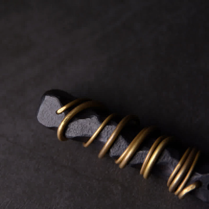 Collana con ciondolo a forma di bilancia, pace e Buddha Stones, Tibet, ebano, ottone. - image 6
