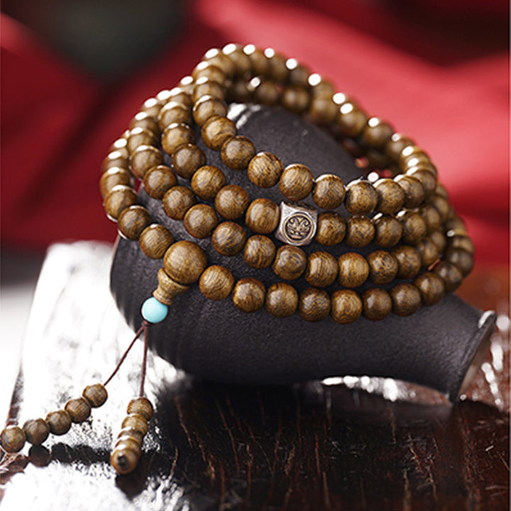 Buddha Stones 108 Mala Beads 999 Oro Brunei Agarwood Cuore Sutra Ambra Agata Rossa Forza Bracciale Meditazione
