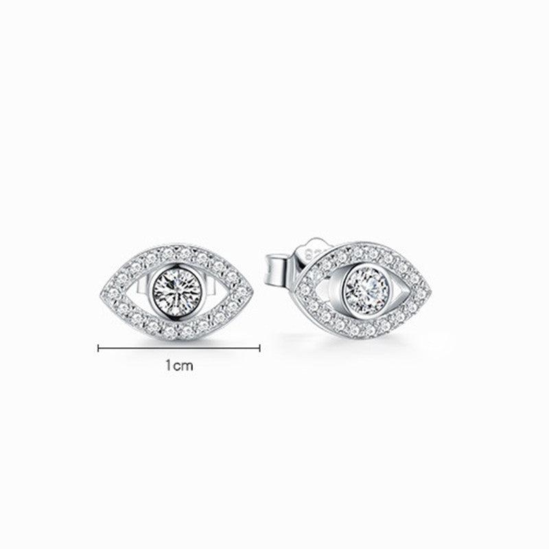Orecchini a bottone con simbolo del malocchio in argento sterling 925 Buddha Stones