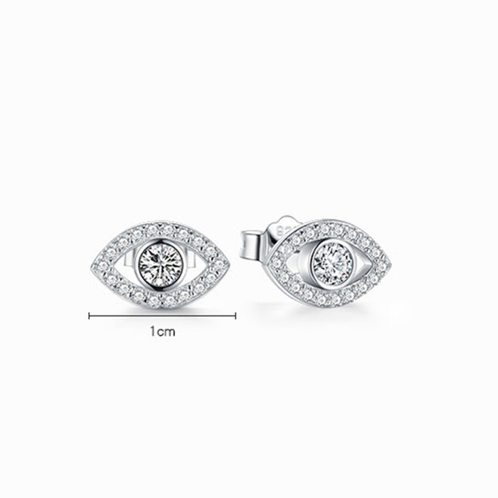Orecchini a bottone con simbolo del malocchio in argento sterling 925 Buddha Stones