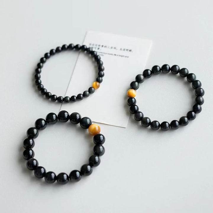 Braccialetto Buddha Stones Natural Rainbow Obsidian Tiger Eye Positive Love