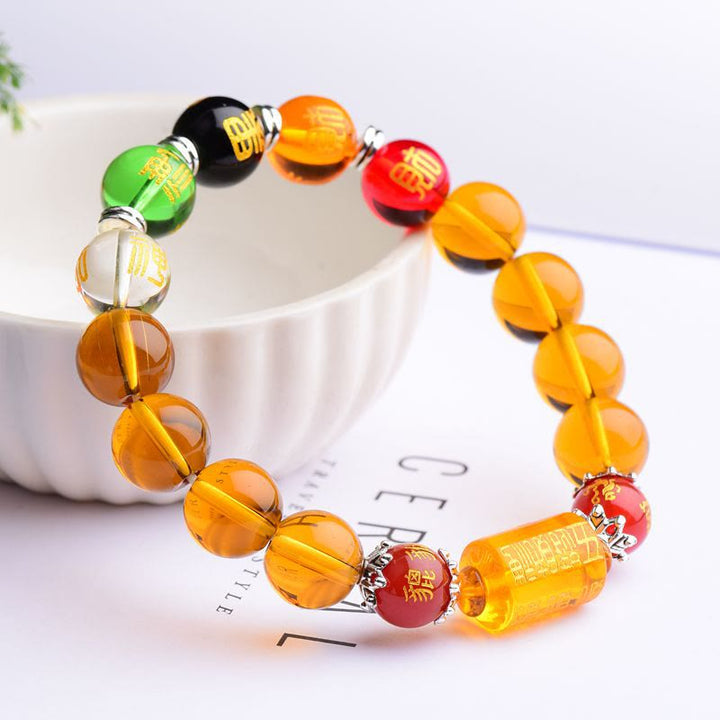 Bracciale Buddha Stones Natural Citrine Fortuna Felicità
