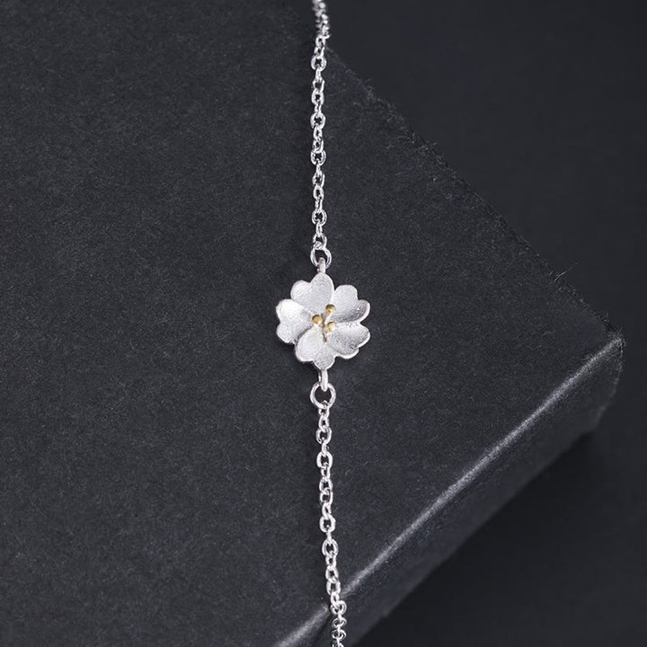 Bracciale a catena con benedizione dei fiori di ciliegio in argento sterling 925 Buddha Stones - image 2