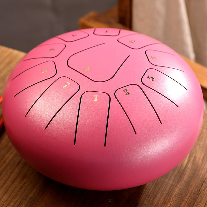 Buddha Stones Steel Tongue Drum Sound Healing Mindfulness Meditazione Yoga Drum Kit 11 Note 8 Pollici - Rosa - image 15