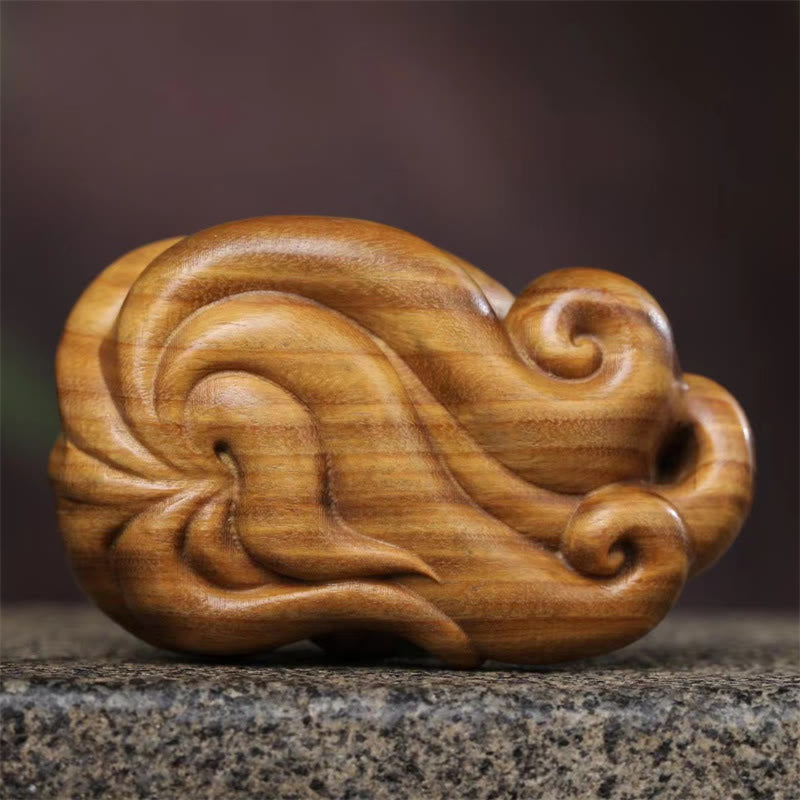 Decorazione da appendere all'auto, in legno di sandalo verde, Buddha Stones, mini volpe a nove code, decorazione per la pace.