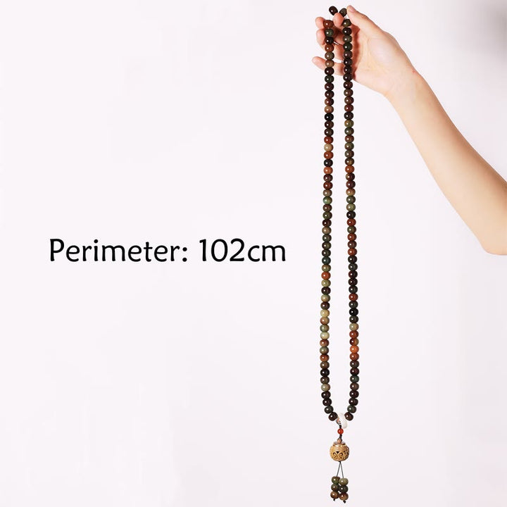 Buddha Stones 108 Mala Beads Dunhuang Color Bodhi Seed Dzi Bead Keep Away Evil Spirits Bracciale