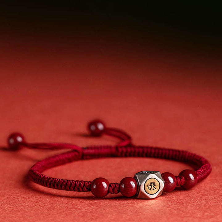 Bracciale Buddha Stones 925 Sterling Silver Zodiaco Cinese Buddha Natale Cinabro Calma