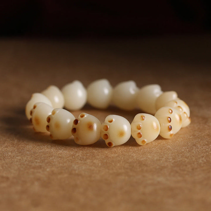 Braccialetto dell'armonia con zampa di gatto con semi di Bodhi e gatto fortunato Buddha Stones - Bodhi Seed Cat Paw - image 5