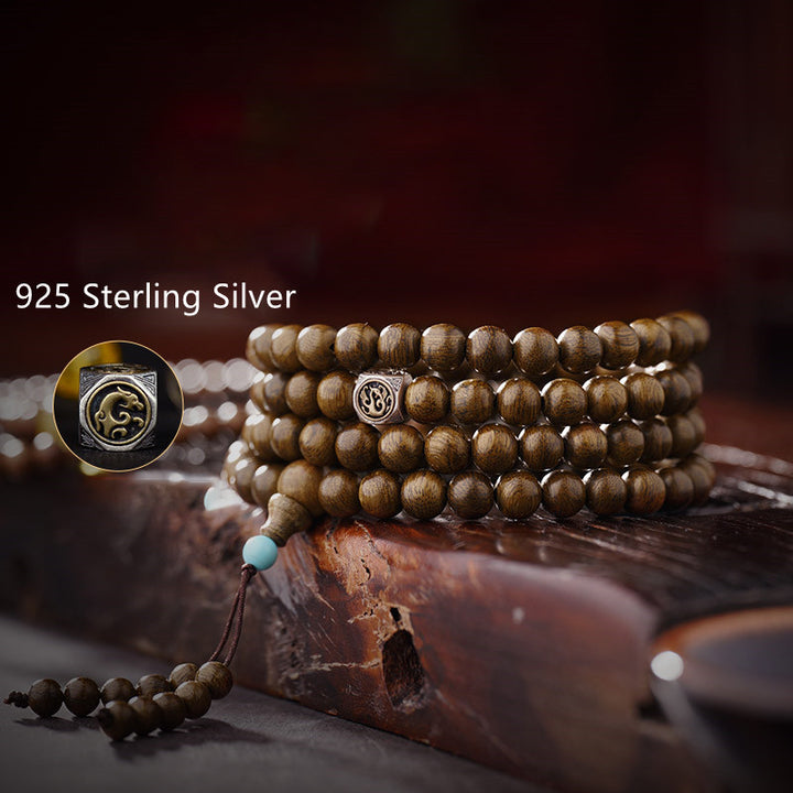 Buddha Stones 108 Mala Beads 999 Oro Brunei Agarwood Cuore Sutra Ambra Agata Rossa Forza Bracciale Meditazione