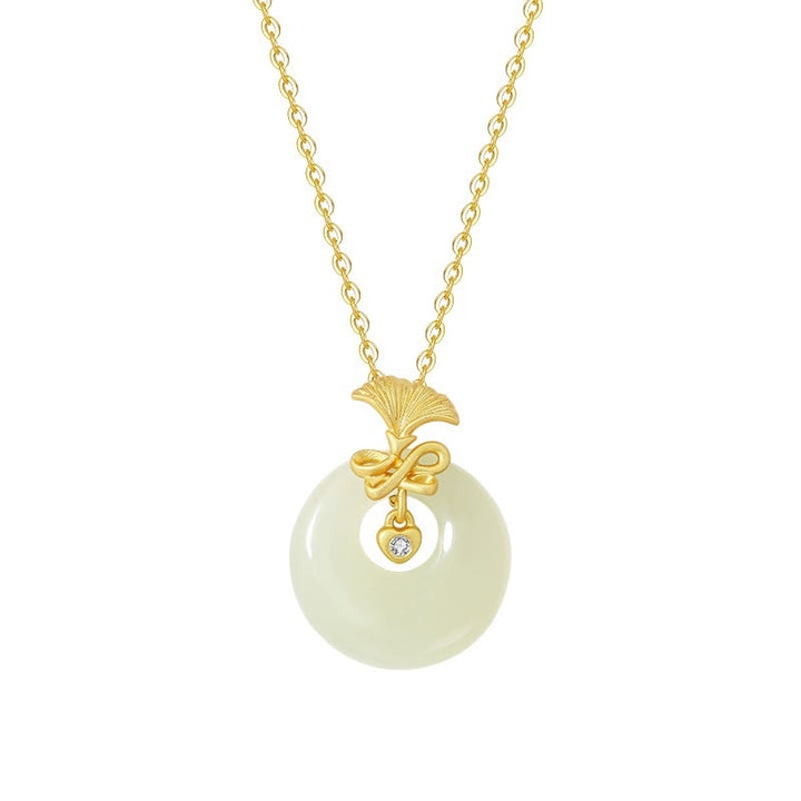 Buddha Stones 925 Sterling Silver Natural Hetian Jade Garofano Fiore Prosperità Collana Pendente