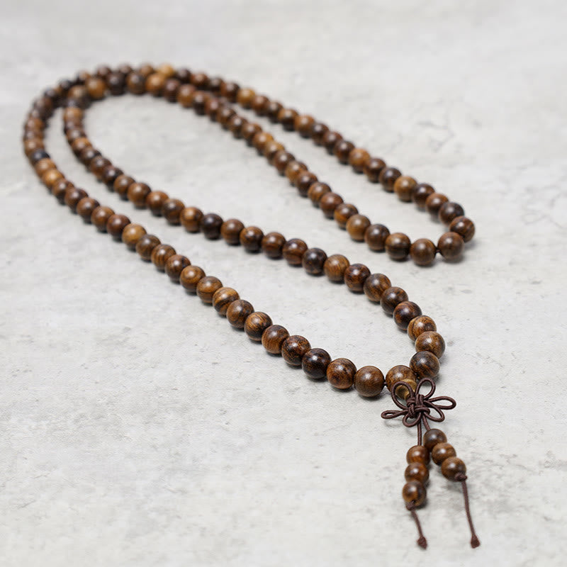 Buddha Stones 108 Mala Beads Bracciale Preghiera Meditazione Sandalo Elastico - image 3