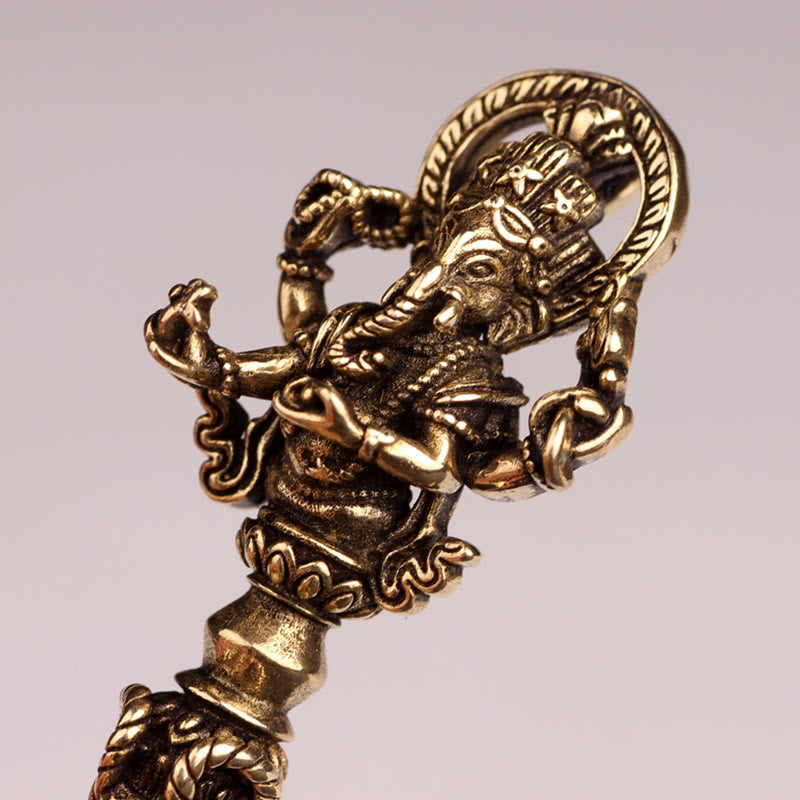 Collana con ciondolo del potere spirituale del Dio elefante della ricchezza Dorje Vajra, Ganesh tibetano Ganpati - image 8
