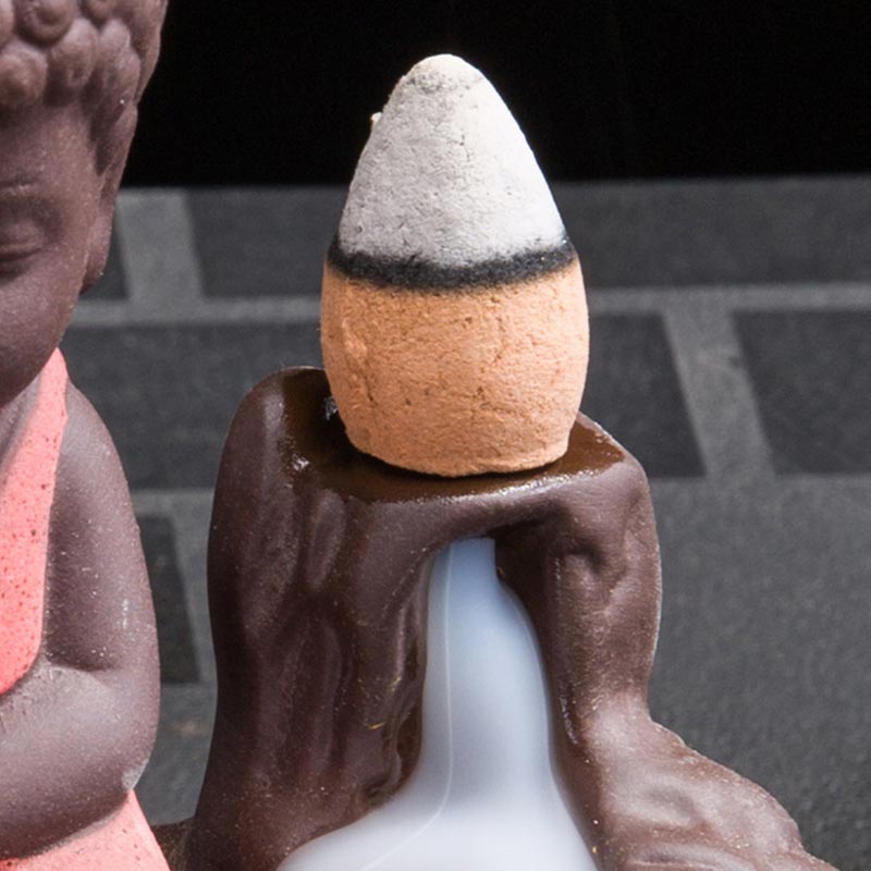 Buddha Stones Backflow Fumo Fontana Ceramica Benedizione Bruciatore Incenso Decorazione
