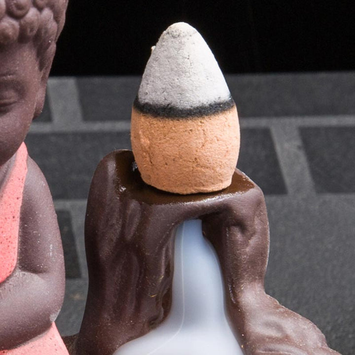 Buddha Stones Backflow Fumo Fontana Ceramica Benedizione Bruciatore Incenso Decorazione