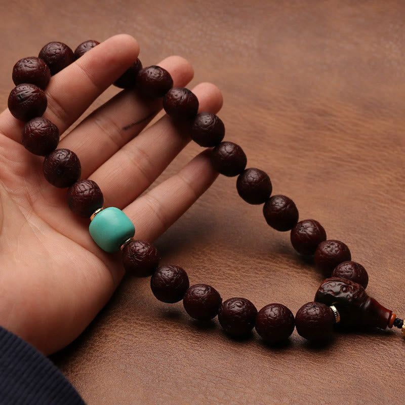 Buddha Stones Tibetano Bodhi Seme Agata Perlina Fortuna Ricchezza Nappa Ciondolo Polso Mala
