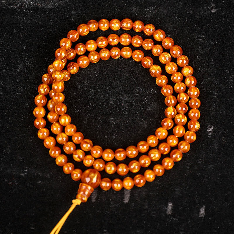 Buddha Stones Golden Sea Willow Braccialetto Mala Successo Positivo