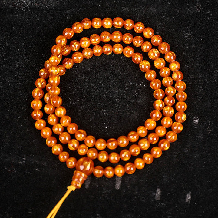 Buddha Stones Golden Sea Willow Braccialetto Mala Successo Positivo
