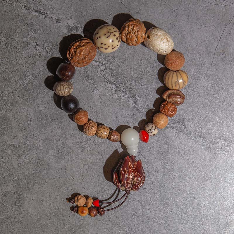 Buddha Stones 108 Mala Beads Bodhi Seed Fortuna Ricchezza Braccialetto Polso Mala