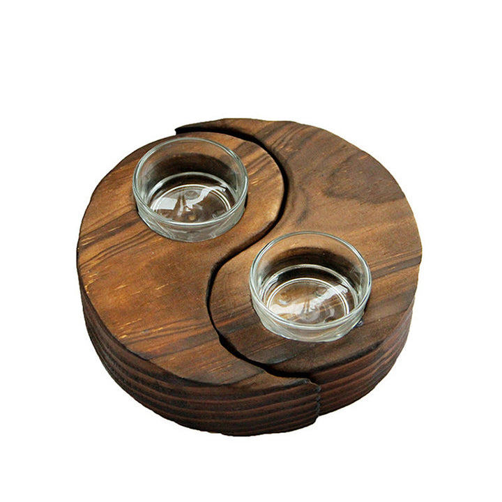 Buddha Stones Yin Yang Portacandele in legno Meditazione Rituali Usa oggetti