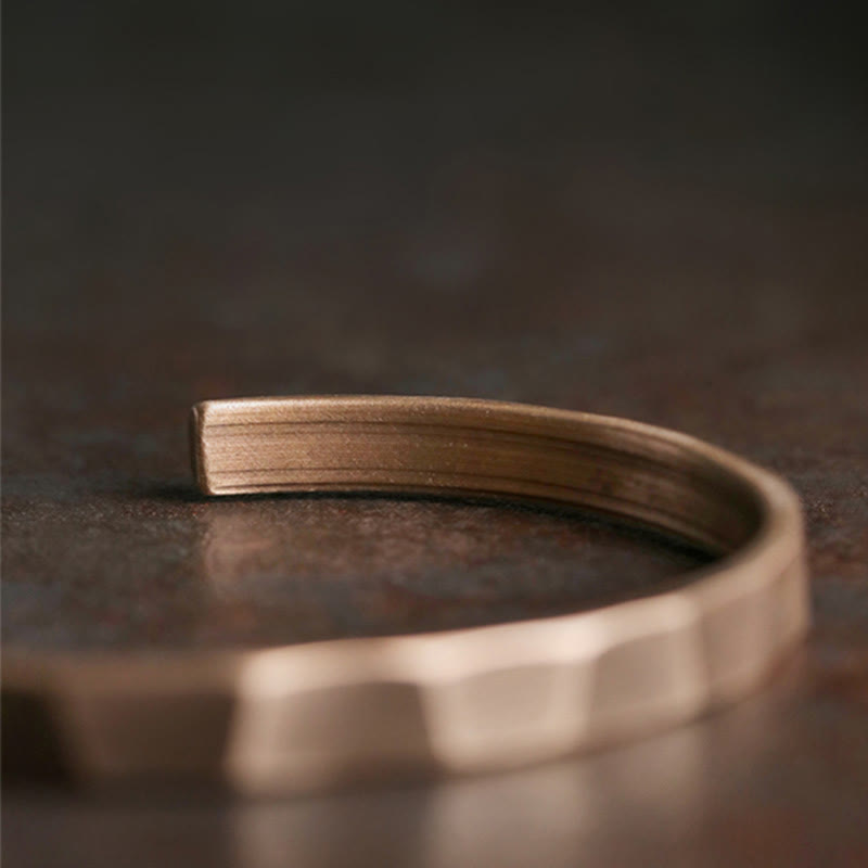Bracciale regolabile con polsino in rame con design rustico vintage Wealth
