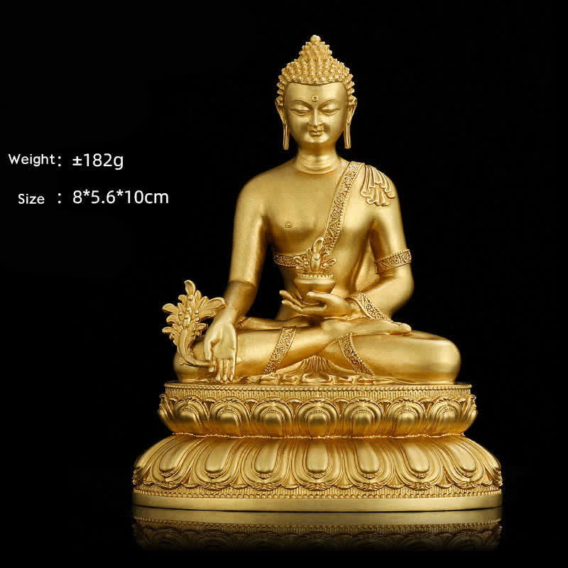 Statua di Buddha della medicina Shakyamuni Amitabha, statua in rame della serenità, decorazione per la casa - Buddha della medicina da 10 cm - image 7