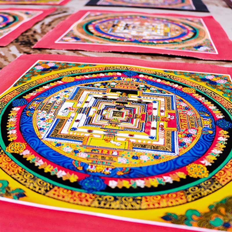 Pittura tibetana fatta a mano Thangka Mandala Blind Box Motivo colore casuale