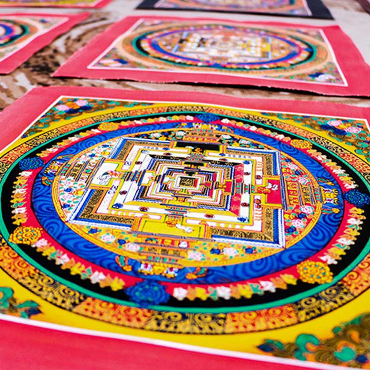 Pittura tibetana fatta a mano Thangka Mandala Blind Box Motivo colore casuale