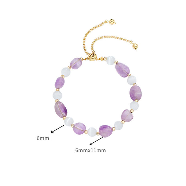 Bracciale di consapevolezza spirituale in quarzo rutilato nero e cristallo rosa ametista - image 6
