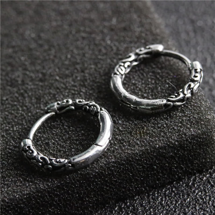 Orecchini Buddha Stones Viking Celtic Hoop Titanium Steel Balance