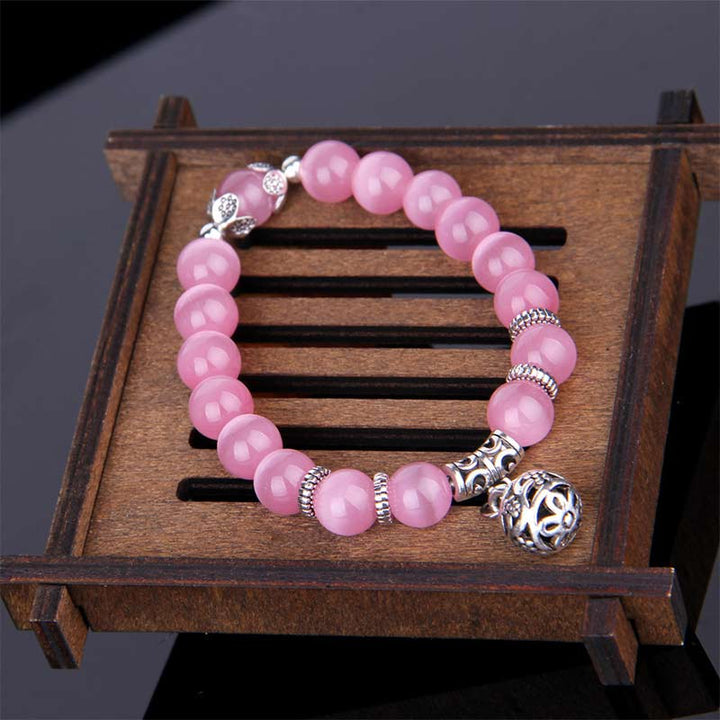 Buddha Stones Braccialetto portafortuna tibetano con occhio di gatto - image 12