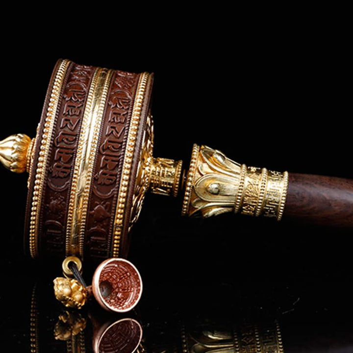 Ruota di preghiera tibetana Sei parole vere Decorazione in rame con bilanciamento - image 6