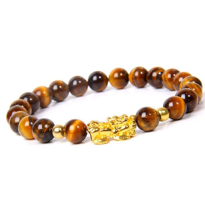 Bracciale della ricchezza in ossidiana Pixiu fortunata con Buddha Stones FengShui