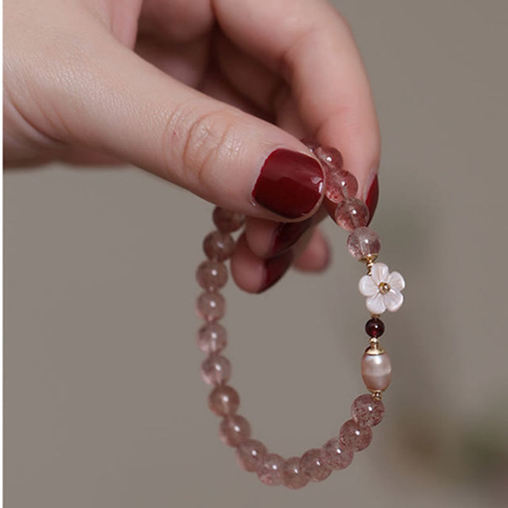 Bracciale Buddha Stones Strawberry Quartz Peach Blossom Love