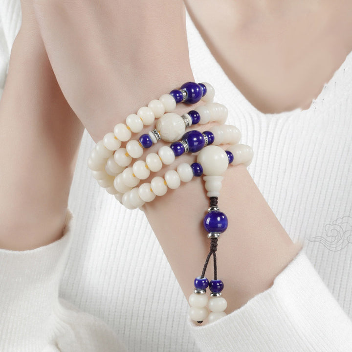 Buddha Stones Braccialetto con ciondolo di benedizione del loto con perline di Bodhi - image 5