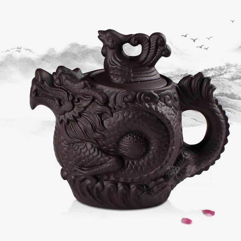 Teiera in ceramica vintage Dragon Phoenix