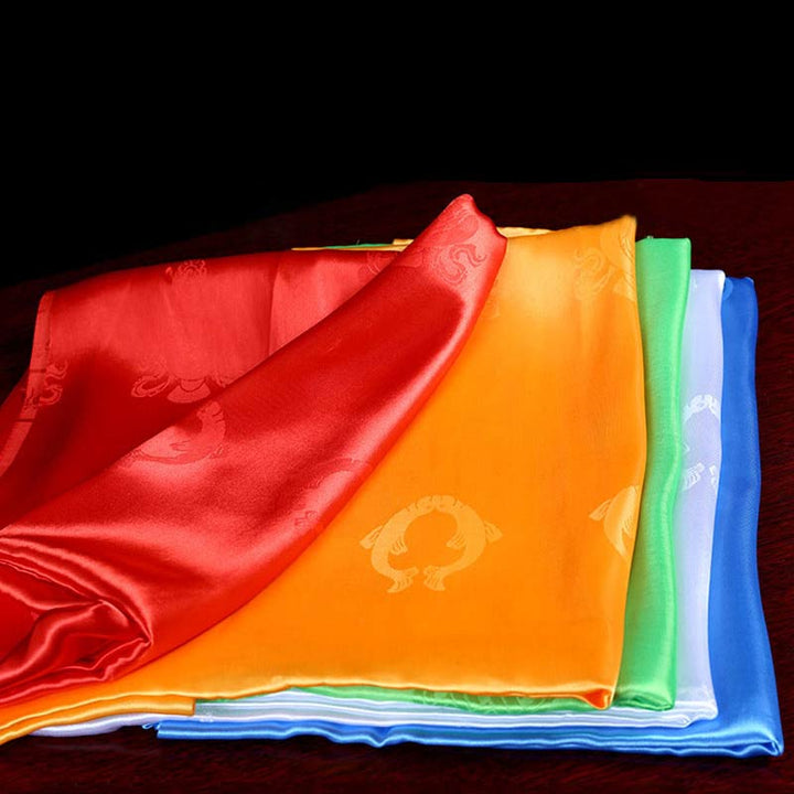 Decorazione Khata di 5 colori di buon auspicio della benedizione tibetana