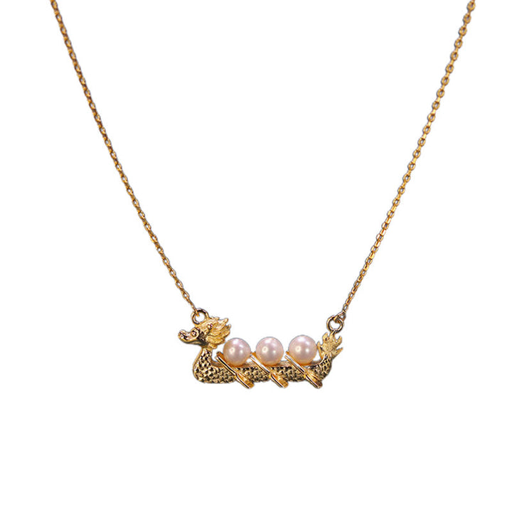 Collana con ciondolo di perle curative a forma di drago Buddha Stones