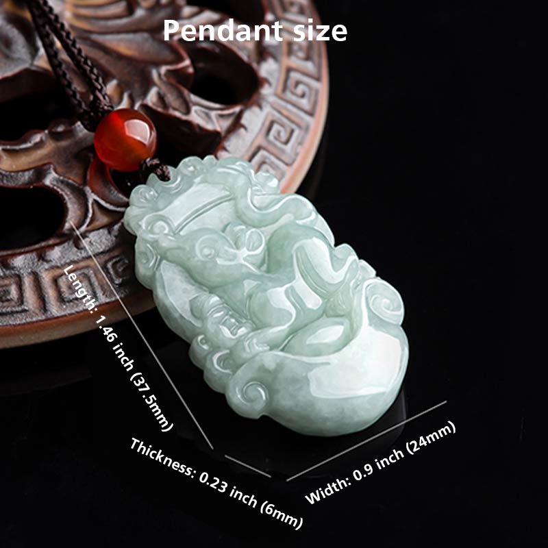 Collana con ciondolo di successo con 12 simboli dello zodiaco cinese in giada naturale Buddha Stones - image 4