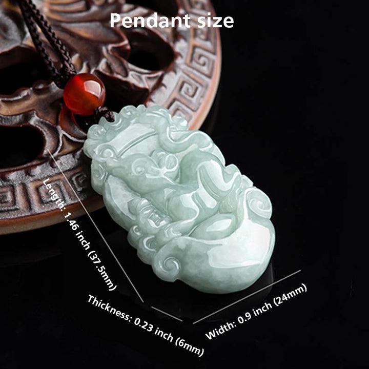 Collana con ciondolo di successo con 12 simboli dello zodiaco cinese in giada naturale Buddha Stones - image 4