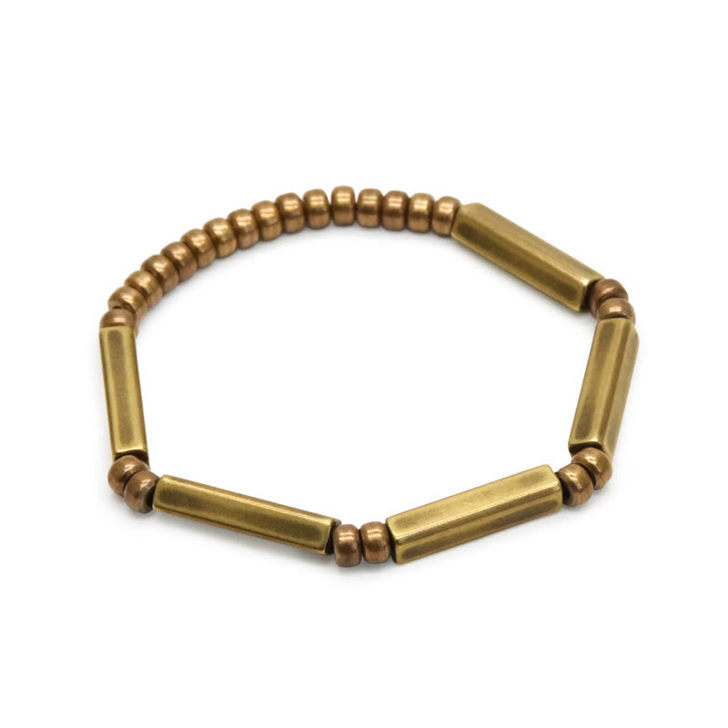 Braccialetto di rame con Buddha Stones, design semplice tibetano, ricchezza e fortuna
