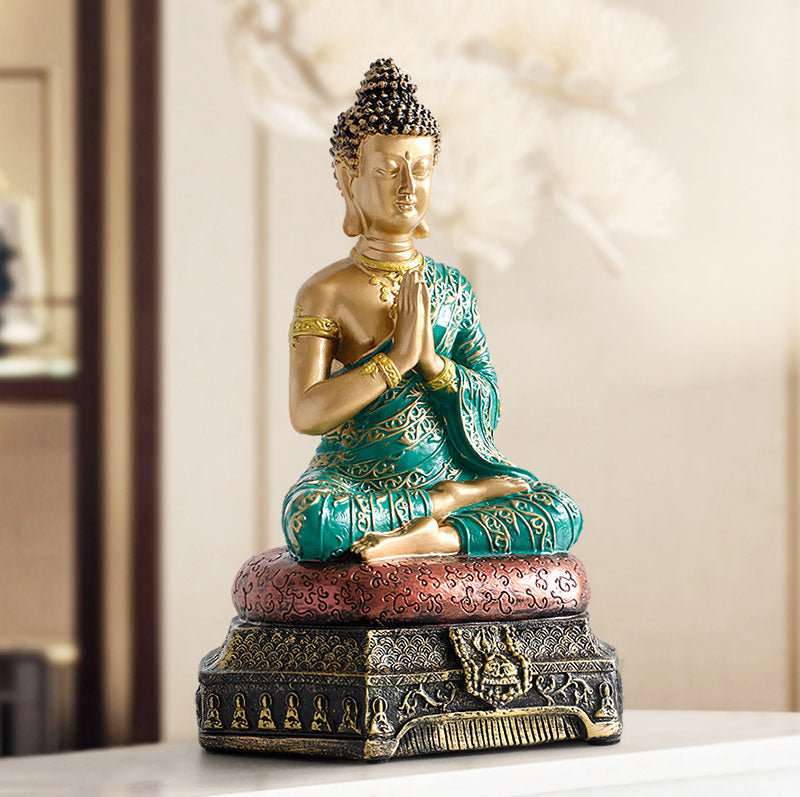 Buddha Stones Statua in resina della compassione del Buddha Decorazione