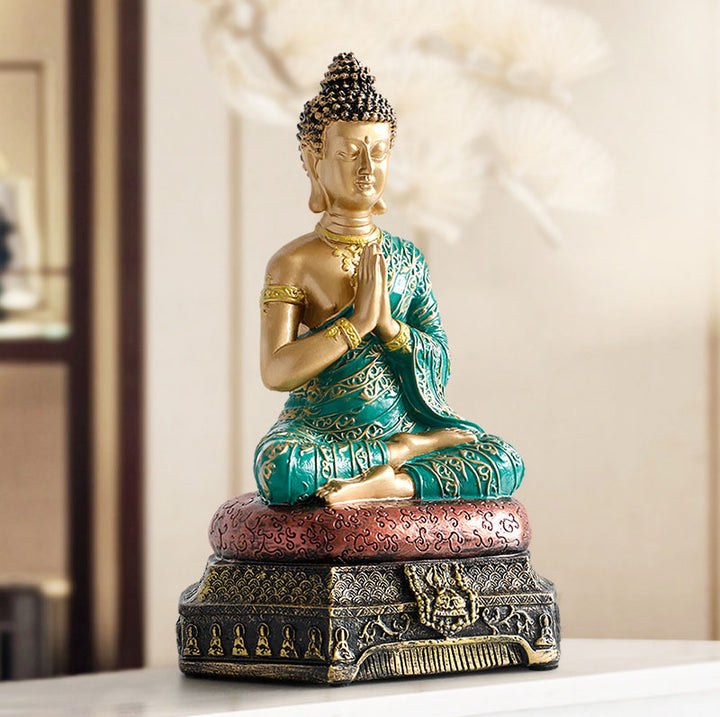 Buddha Stones Statua in resina della compassione del Buddha Decorazione