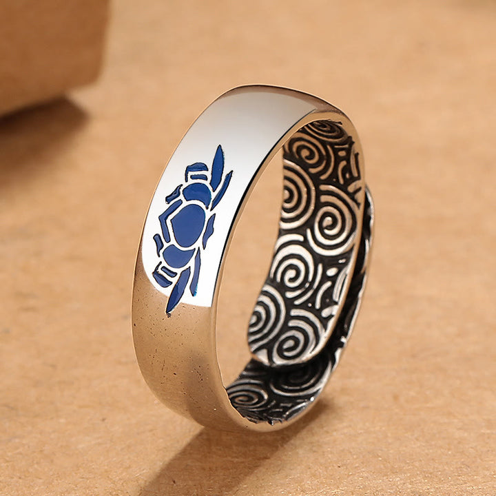 Buddha Stones, loto blu tibetano, nuvole di buon auspicio, anello di illuminazione in rame